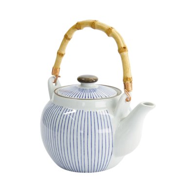 Teekanne Streifen Sendan Blau/Weiß, Porzellan, 19,5 × 12,5 × 13,5 cm, 1 l, Art.-Nr. 8127