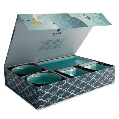TDS, Sushi Set, Glassy Turquoise, 8pcs, Item No. 8154