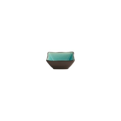 Quadratische Schale Glassy Türkis, Steinzeug, 8,3 × 8,3 × 3,5 cm, Art.-Nr. 8166