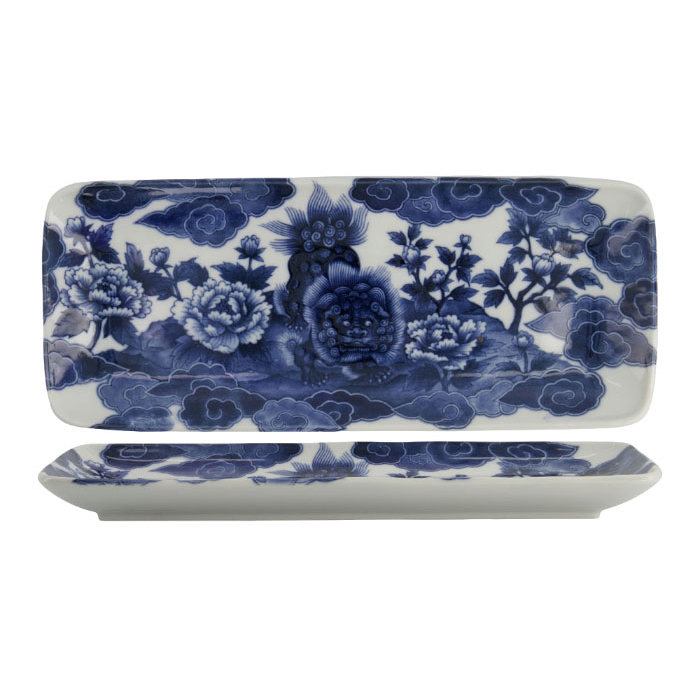 Japanese Style Ceramic Blue Sushi Serving Set Porcelain - Temu