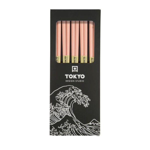 TDS, Chopstick Set of 5, Bamboo, Pink, Item No. 14456