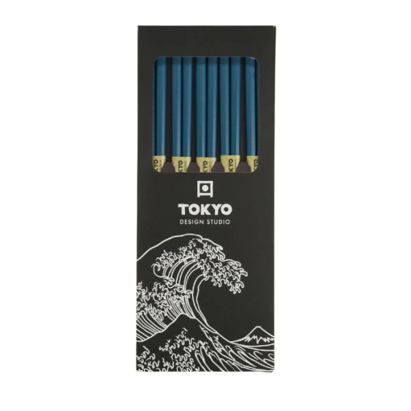 TDS, Chopstick Set, Bamboo Petrol, 5 pair, Item No. 14459