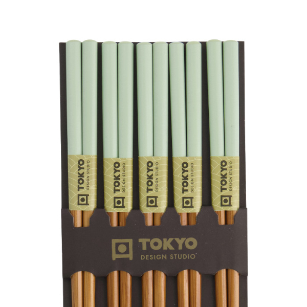 TDS, Chopstick Set, Bamboo Mint, 5 pair, Item No. 14460