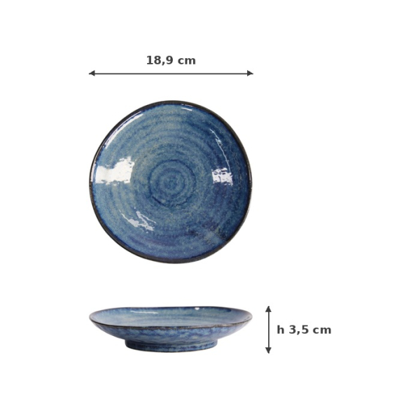Plate Cobalt Blue, Porcelain, 18.9 × 3.5 cm, Item No. 14519