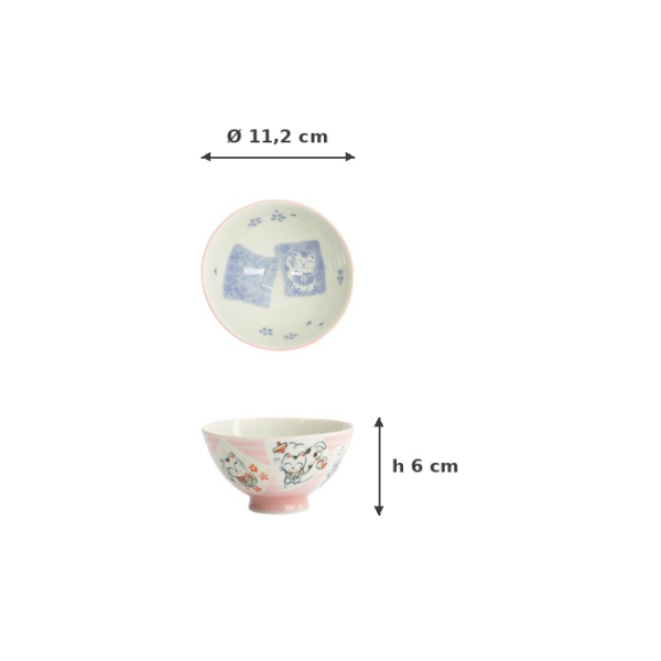 Bowl Kawaii Katze Neko Pink, Porcelain, 300 ml, Item No. 14973