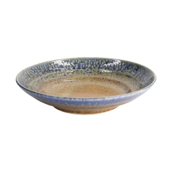 Tiefer Teller Mino Yaki Blau/Braun, Steinzeug, Ø 28,5 cm, 1,3 L, Art.-Nr. 15453