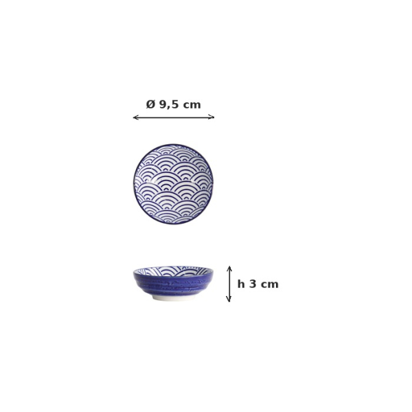 Sauce Bowl Nippon Blue Waves, Porcelain, 150 ml, Item No. 15601