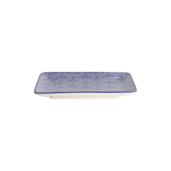 Sushi-Platte Nippon Blue Dots Weiß, Porzellan, 21 × 13,5 cm, Art.-Nr. 15606