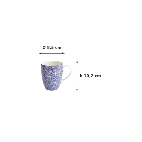 Mug Nippon Blue Dots Blue, White, Porcelain, 380 ml, Item No. 15623