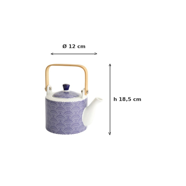 Teapot Nippon Blue Dots Blue, White, Porcelain, 800 ml, Item No. 15634