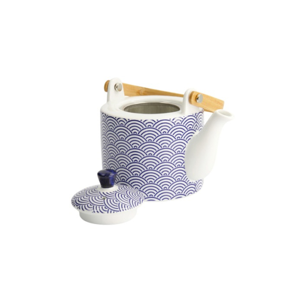 Teapot Nippon Blue Waves Blue, White, Porcelain, 800 ml, Item No. 15635