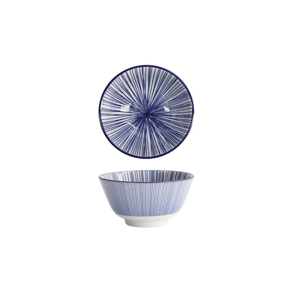 Rice Bowl Nippon Blue Lines, Porcelain, 300 ml
