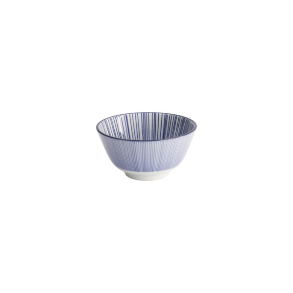 Rice Bowl Nippon Blue Lines, Porcelain, 300 ml, Item No. 16003