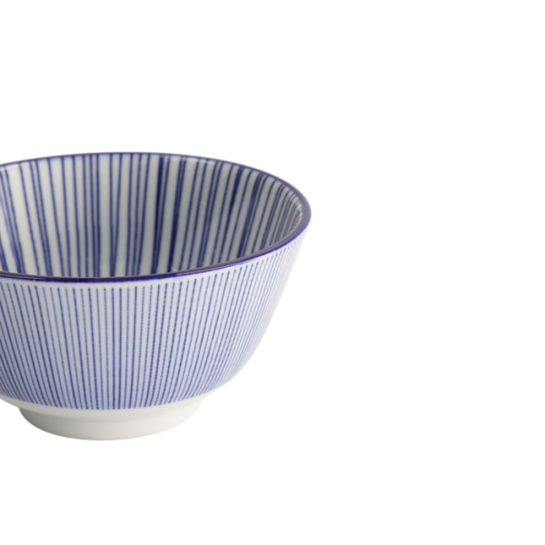 Rice Bowl Nippon Blue Lines, Porcelain, 300 ml, Item No. 16003