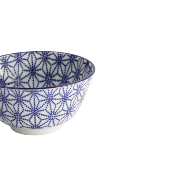 Rice Bowl Nippon Blue Stars, Porcelain, 300 ml, Item No. 16005