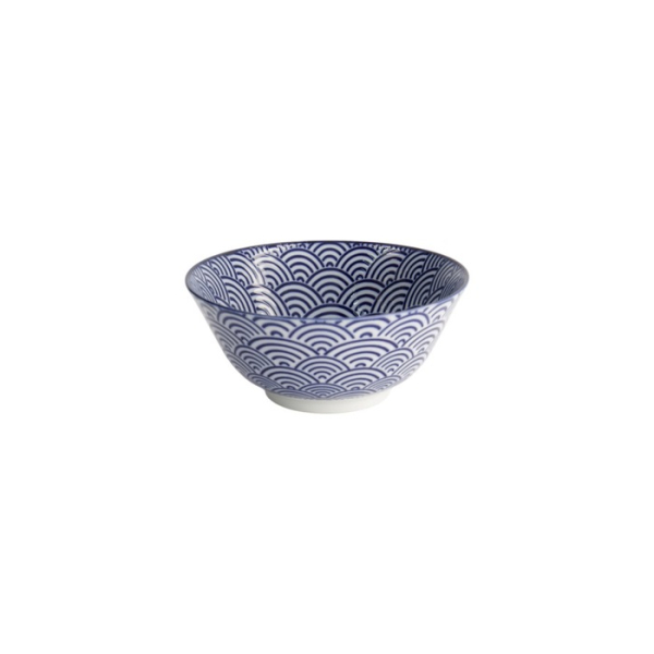 Tayo Bowl Nippon Blue Waves, Porcelain, 500 ml, Item No. 16006