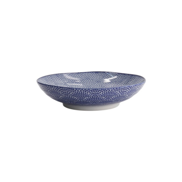 Pasta Plate Nippon Blue Dots, Porcelain, Ø 21 cm, Item No. 16028
