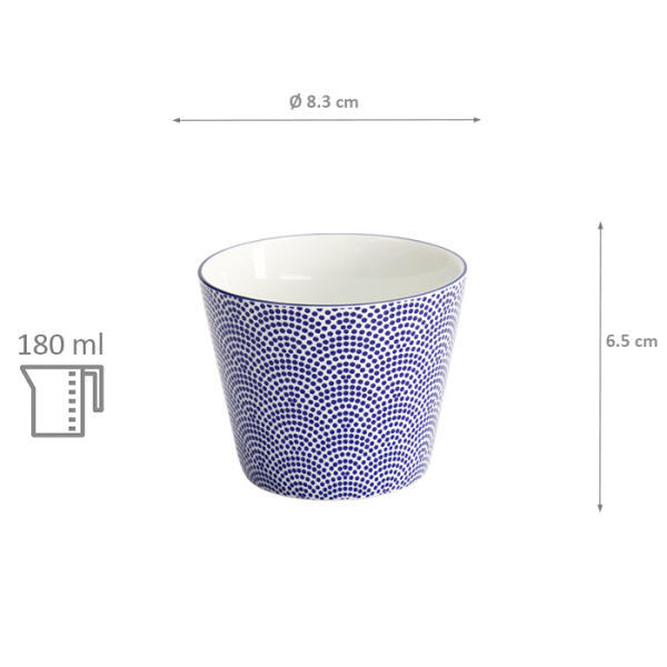 TDS, Teacup, Nippon Blue, Dots, Ø 8.3 x 6.5 cm 180 ml - Item No. 16034