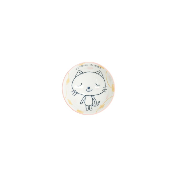 Reisschale Kawaii Gochisosama Katze Neko Rosa, Porzellan, Ø 10,5 cm, Art.-Nr. 16296