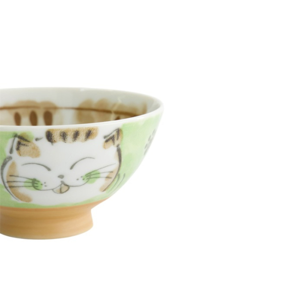 Reisschale Fuku Cat Neko Kawaii Grün, Porzellan, 300 ml, Art.-Nr. 16300