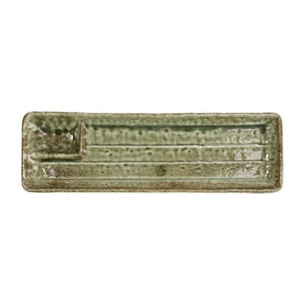 Servierplatte mit Fächern Mino Craft Yamasan Grün, Porzellan, 33,3 × 10,2 cm, Art.-Nr. 16304