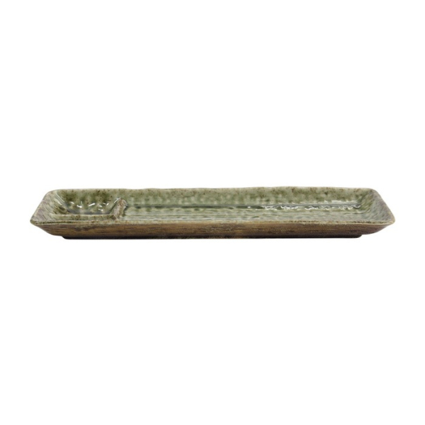 Servierplatte mit Fächern Mino Craft Yamasan Grün, Porzellan, 33,3 × 10,2 cm, Art.-Nr. 16304