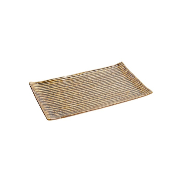 Sushi-Platte Mino Craft Braun, Porzellan, 23,8 × 15 cm, Art.-Nr. 16308
