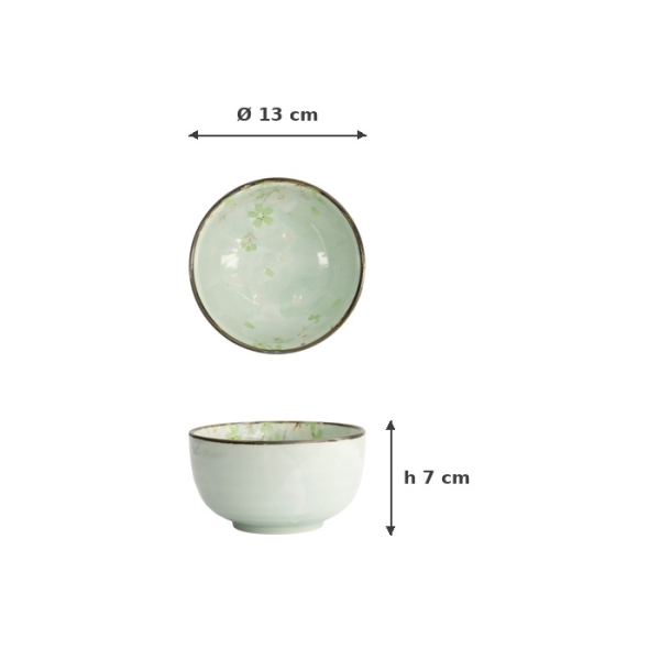 Bowl Green Cosmos, Stoneware, 550 ml, Item No. 16501