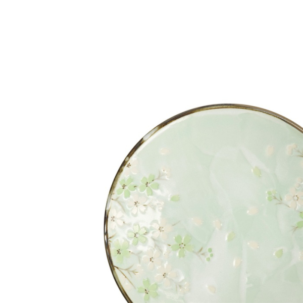Plate Green Cosmos, Stoneware, Ø 22.7 cm, Item No. 16509