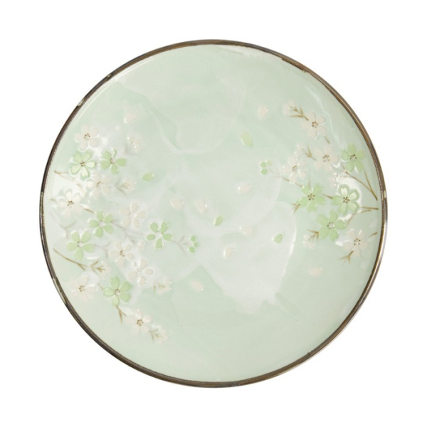 Plate Green Cosmos, Stoneware, Ø 28.5 cm, Item No. 16510