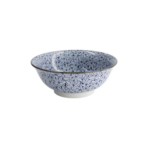 Ramen Bowl Hana Blue Mixed Bowls Momiji Maple, Porcelain, 1.2 l, Item No. 16540