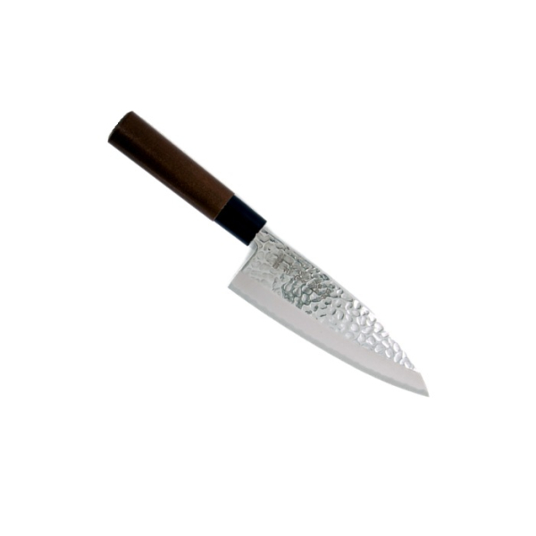 Deba-Messer (Fischmesser) Sekiryu, Rostfreier Edelstahl, Gehämmert, Klinge 15 cm, Griff aus Holz, Art.-Nr. 16608