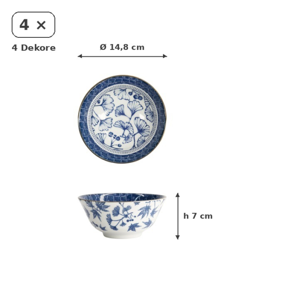 Schalen-Set Flora Japonica, Porzellan, 500 ml, Art.-Nr. 16705