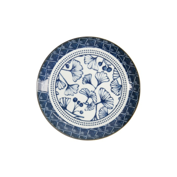 Plate Flora Japonica Gingko Blue, White, Porcelain, Ø 20.6 cm, Item No. 16716