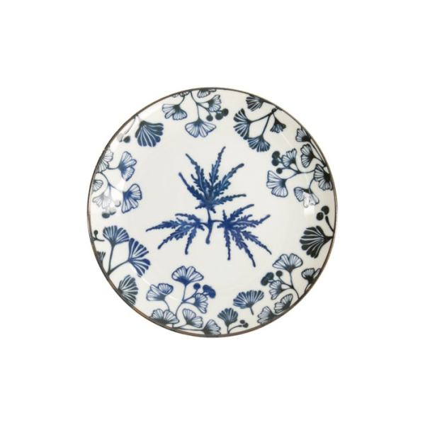 Plate Flora Japonica Maple Blue, White, Porcelain, Ø 20.6 cm, Item No. 16717