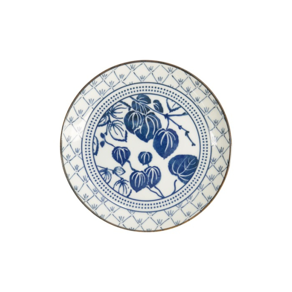 Plate Flora Japonica Ivy Blue, White, Porcelain, Ø 20.6 cm, Item No. 16719