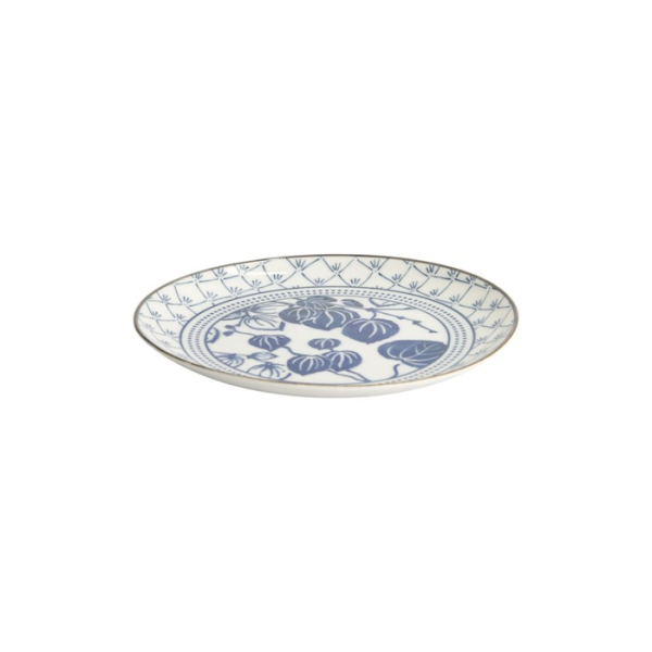 Plate Flora Japonica Ivy Blue, White, Porcelain, Ø 20.6 cm, Item No. 16719