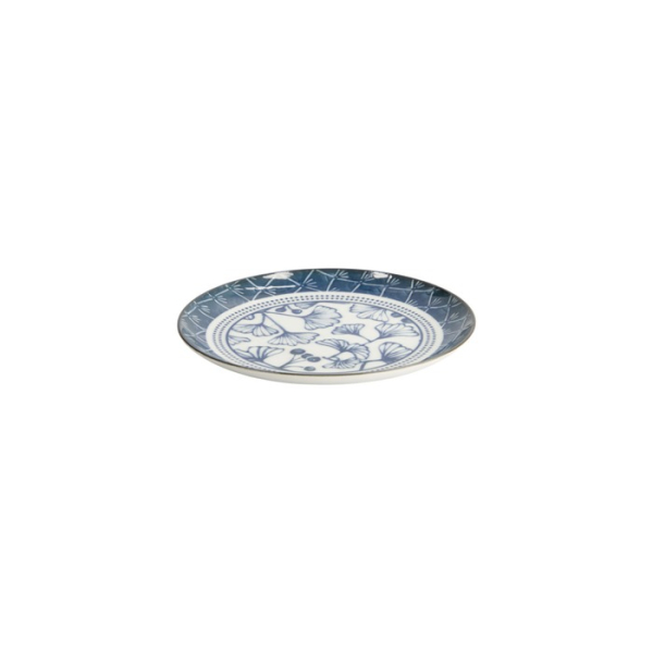 Plate Flora Japonica Gingko Blue, White, Porcelain, Ø 16 cm, Item No. 16847