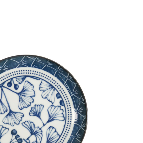 Plate Flora Japonica Gingko Blue, White, Porcelain, Ø 16 cm, Item No. 16847