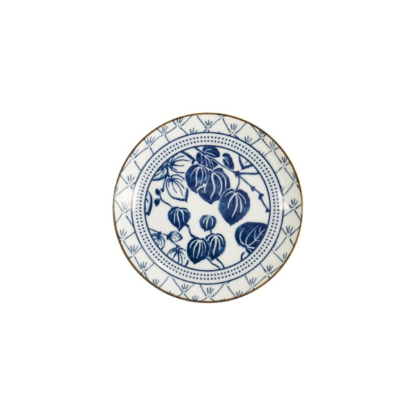 Plate Flora Japonica Ivy Blue, White, Porcelain, Ø 16 cm, Item No. 16848