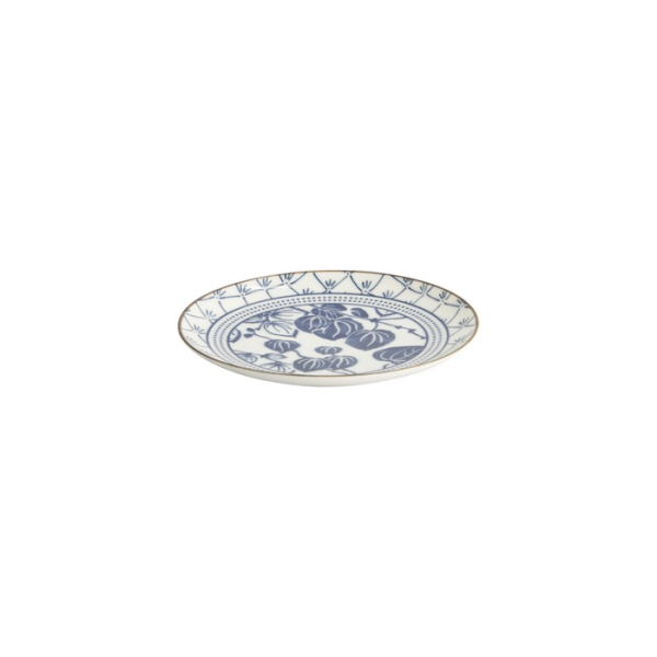 Plate Flora Japonica Ivy Blue, White, Porcelain, Ø 16 cm, Item No. 16848