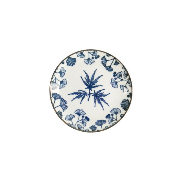 Plate Flora Japonica Maple Blue, White, Porcelain, Ø 16 cm, Item No. 16850