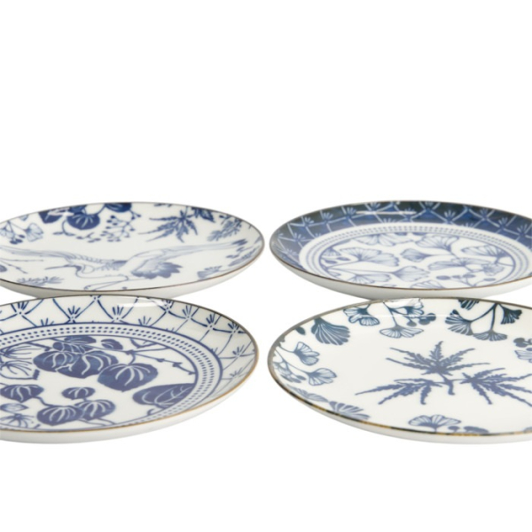 Plate Set Flora Japonica Blue, White in a gift box, 4pcs, Porcelain, Ø 16 cm, Item No. 16851