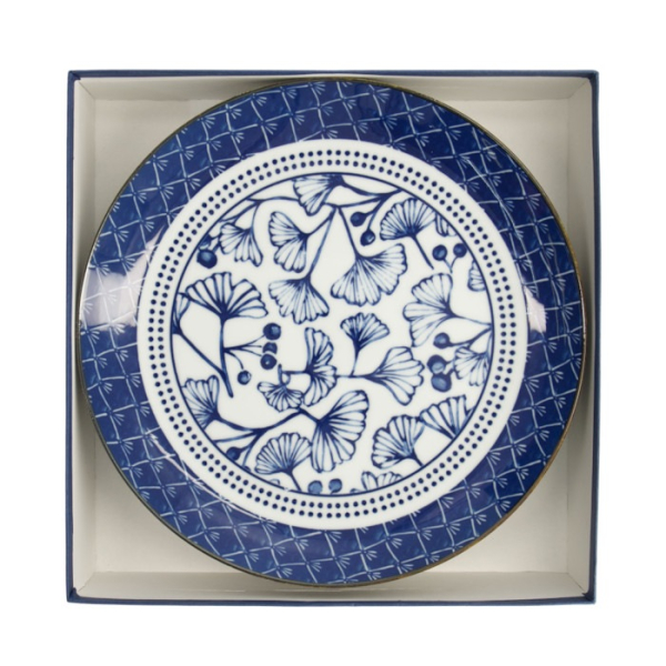 Teller-Set Flora Japonica Blau/Weiß in Geschenkbox, 4-tlg., Porzellan, Ø 25,7 cm, Art.-Nr. 16853
