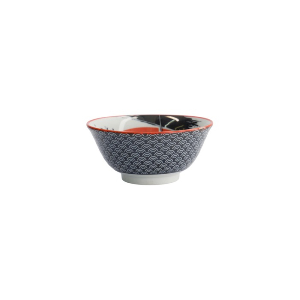 Reisschale Asakusa Samurai Weiß/Rot/Schwarz, Porzellan, Ø 14,8 cm, 550 ml, Art.-Nr. 16854