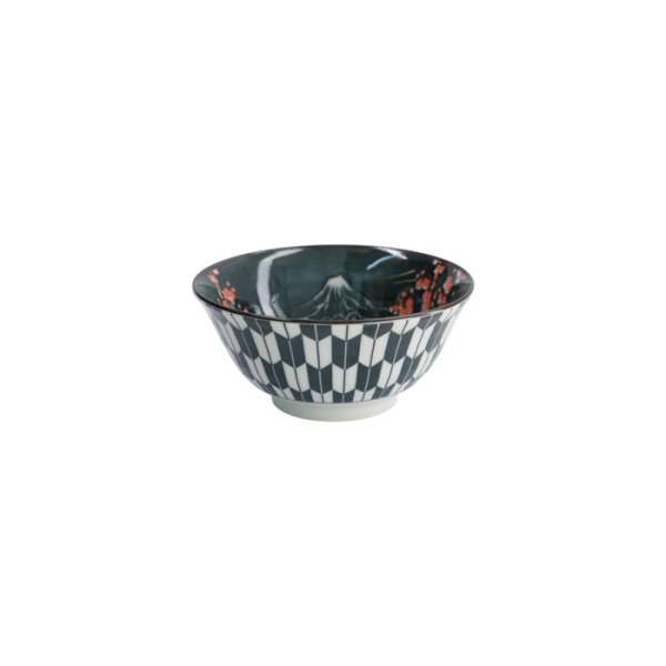 Reisschale Asakusa Kabuki Weiß/Rot/Schwarz, Porzellan, Ø 14,8 cm, 550 ml, Art.-Nr. 16856