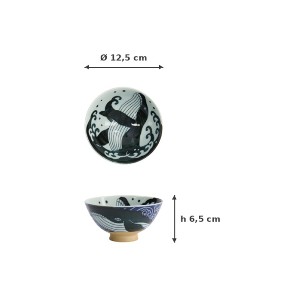 Bowl Kawaii Ohira Whale, Porcelain, 300 ml, Item No. 16910