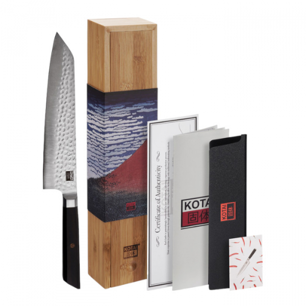 Gehämmert mit Bambusbox Kotai Kiritsuke Kochmesser bei Tokyo Design Studio 