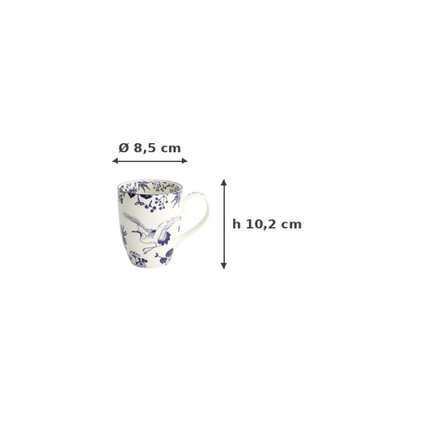 Mug Flora Japonica Crane Blue, Porcelain, 380 ml, Item No. 16973