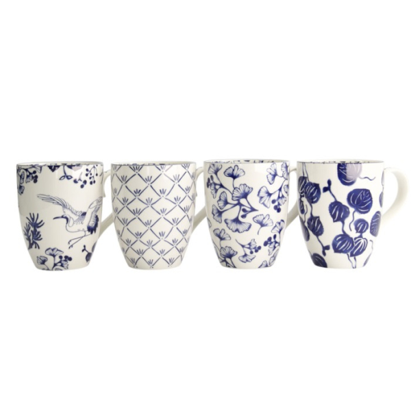 Tassen-Set Flora Japonica Blau in Geschenkbox, 4-tlg., Porzellan, 380 ml, Art.-Nr. 16975